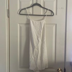 white linen princess polly dress open back